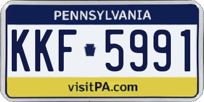 PA license plate KKF5991