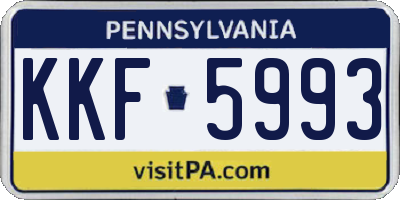 PA license plate KKF5993
