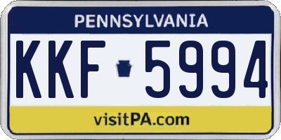 PA license plate KKF5994