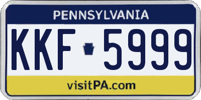 PA license plate KKF5999