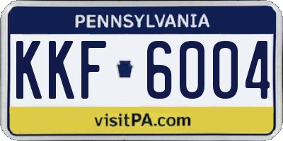 PA license plate KKF6004