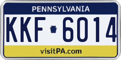 PA license plate KKF6014
