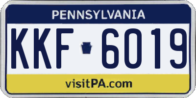 PA license plate KKF6019