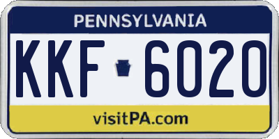 PA license plate KKF6020