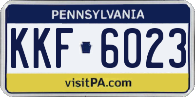 PA license plate KKF6023