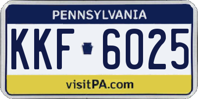 PA license plate KKF6025