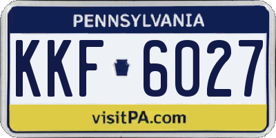 PA license plate KKF6027