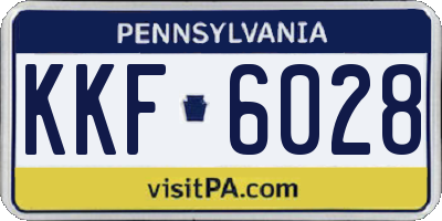 PA license plate KKF6028