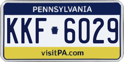 PA license plate KKF6029