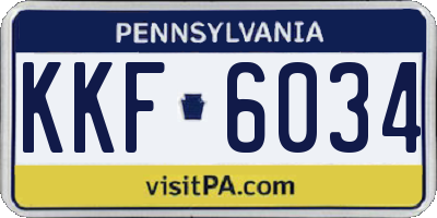 PA license plate KKF6034
