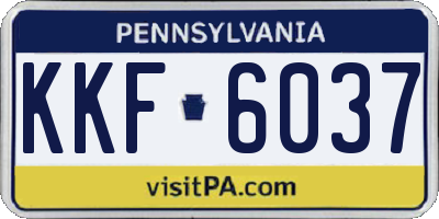PA license plate KKF6037