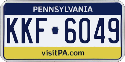 PA license plate KKF6049