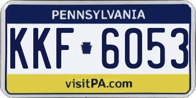 PA license plate KKF6053