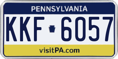 PA license plate KKF6057