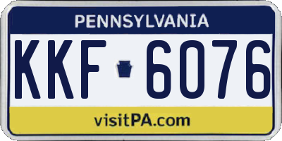 PA license plate KKF6076