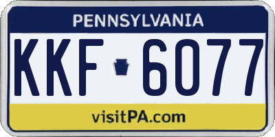 PA license plate KKF6077