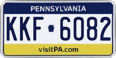 PA license plate KKF6082