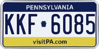 PA license plate KKF6085