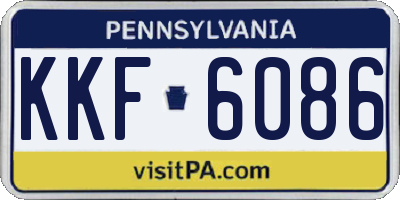 PA license plate KKF6086