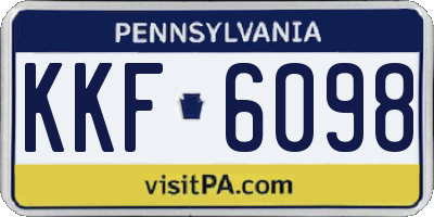 PA license plate KKF6098