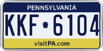 PA license plate KKF6104