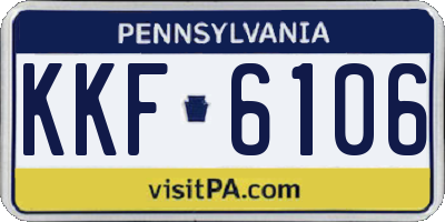 PA license plate KKF6106