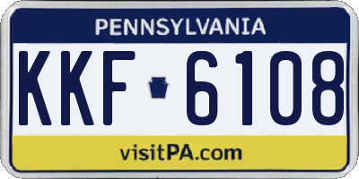 PA license plate KKF6108