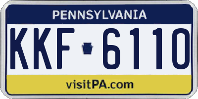 PA license plate KKF6110