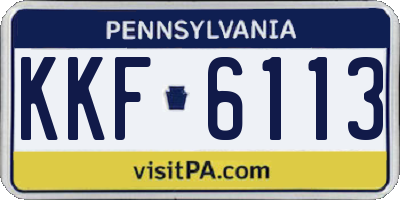 PA license plate KKF6113