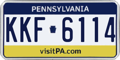 PA license plate KKF6114