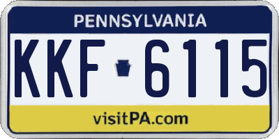 PA license plate KKF6115