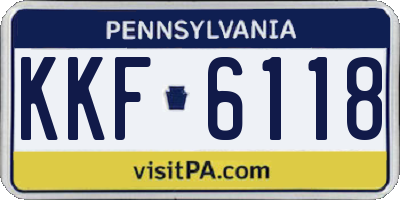 PA license plate KKF6118