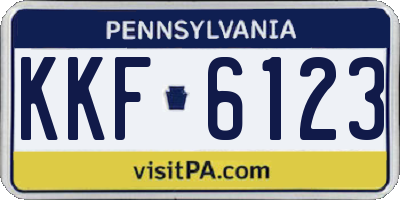 PA license plate KKF6123