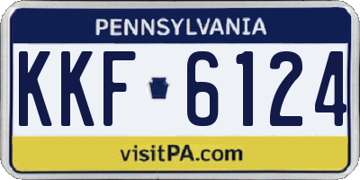 PA license plate KKF6124