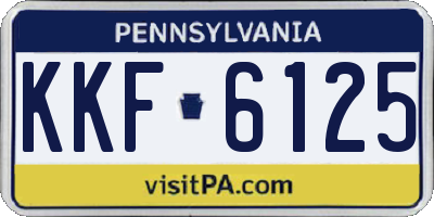 PA license plate KKF6125