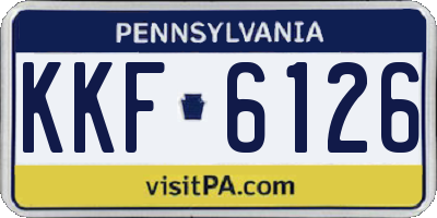 PA license plate KKF6126