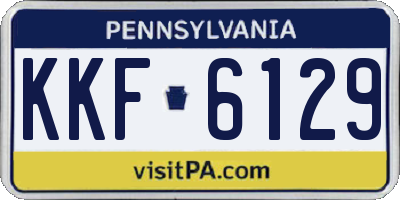 PA license plate KKF6129