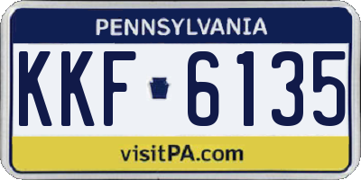 PA license plate KKF6135