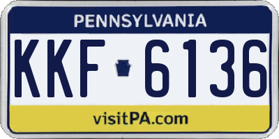 PA license plate KKF6136
