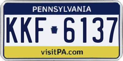 PA license plate KKF6137