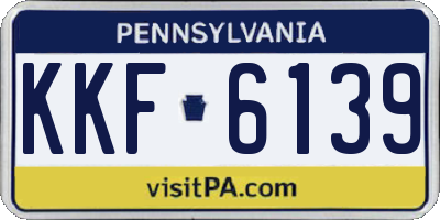 PA license plate KKF6139