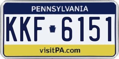 PA license plate KKF6151