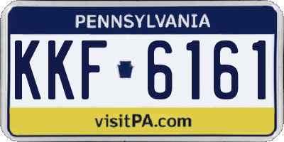 PA license plate KKF6161