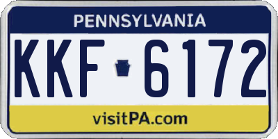 PA license plate KKF6172