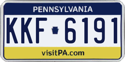 PA license plate KKF6191