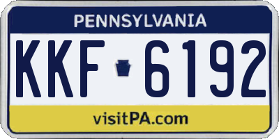 PA license plate KKF6192