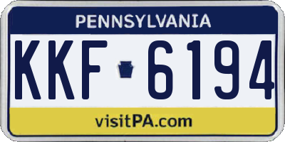 PA license plate KKF6194