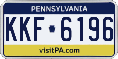 PA license plate KKF6196