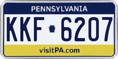 PA license plate KKF6207
