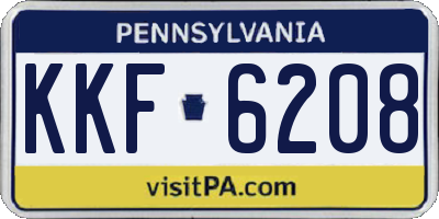 PA license plate KKF6208